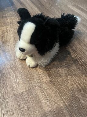 Miyoni by Aurora Black and White Plush Border Collie Dog Toy
